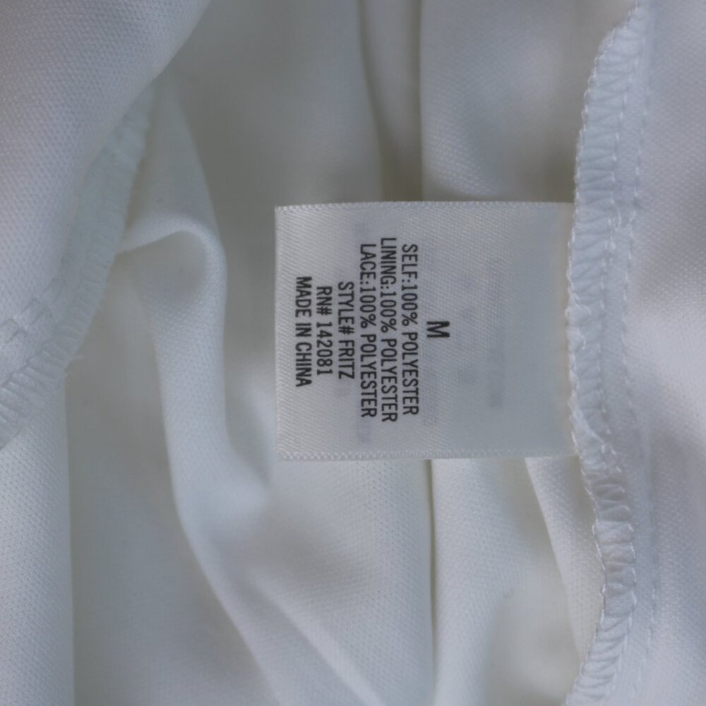 Francesca's Mi Ami Women's White Sleeveless Lace Bodice Jumpsuit Romper Medium - Picture 14 of 15